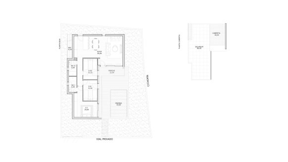 Villa floor plan, 3 bedrooms in VILLAS DE LA SAL No. 6 (2D)