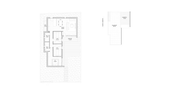 Планировка виллы 3 спальни в ЖК VILLAS DE LA SAL № 4 (2D)
